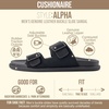 image:imageCUSHIONAIRE Alpha 100 Genuine Leather Mens Sandals Casual Slip On Flat Men Slides with Adjustable BucklesBlack