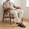 image:imageCUSHIONAIRE Alpha 100 Genuine Leather Mens Sandals Casual Slip On Flat Men Slides with Adjustable BucklesBlack