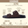 image:imageCUSHIONAIRE Alpha 100 Genuine Leather Mens Sandals Casual Slip On Flat Men Slides with Adjustable BucklesBrown
