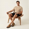 image:imageCUSHIONAIRE Alpha 100 Genuine Leather Mens Sandals Casual Slip On Flat Men Slides with Adjustable BucklesCamel