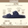 image:imageCUSHIONAIRE Alpha 100 Genuine Leather Mens Sandals Casual Slip On Flat Men Slides with Adjustable BucklesNavy