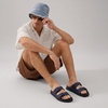 image:imageCUSHIONAIRE Alpha 100 Genuine Leather Mens Sandals Casual Slip On Flat Men Slides with Adjustable BucklesNavy