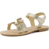 image:imageCUSHIONAIRE Cleo Girls Sandals Flower Strap Dress Style Girls Dress Shoes with Cushioned Footbed and Adjustable Ankle StrapGold