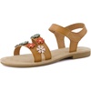 image:imageCUSHIONAIRE Cleo Girls Sandals Flower Strap Dress Style Girls Dress Shoes with Cushioned Footbed and Adjustable Ankle StrapTan