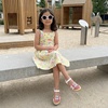 image:imageCUSHIONAIRE Cleo Girls Sandals Flower Strap Dress Style Girls Dress Shoes with Cushioned Footbed and Adjustable Ankle StrapWhite