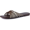 image:imageCUSHIONAIRE Lanky Strappy Sandals for Women Trendy MultiStrap Square Toe Flat Slide Womens Sandals with Cushioned FootbedBrown Multi