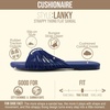 image:imageCUSHIONAIRE Lanky Strappy Sandals for Women Trendy MultiStrap Square Toe Flat Slide Womens Sandals with Cushioned FootbedNavy