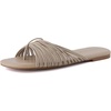 image:imageCUSHIONAIRE Lanky Strappy Sandals for Women Trendy MultiStrap Square Toe Flat Slide Womens Sandals with Cushioned FootbedTaupe