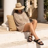 image:imageCUSHIONAIRE Lens Womens Sandals with Arch Support Comfortable Sandals for Women with Braided Strap and Cushioned FootbedBlack