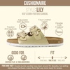 image:imageCUSHIONAIRE Lily Girl Toddler Sandals with Adjustable Gold Tone Star Buckles and Cushioned Cork Footbed Slip On Girls Slides for KidsGold