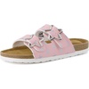 image:imageCUSHIONAIRE Lily Girl Toddler Sandals with Adjustable Gold Tone Star Buckles and Cushioned Cork Footbed Slip On Girls Slides for KidsPink Stars