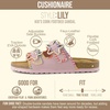 image:imageCUSHIONAIRE Lily Girl Toddler Sandals with Adjustable Gold Tone Star Buckles and Cushioned Cork Footbed Slip On Girls Slides for KidsPink Woven