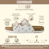 image:imageCUSHIONAIRE Lily Girl Toddler Sandals with Adjustable Gold Tone Star Buckles and Cushioned Cork Footbed Slip On Girls Slides for KidsWhite Stars