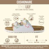 image:imageCUSHIONAIRE Lily Girl Toddler Sandals with Adjustable Gold Tone Star Buckles and Cushioned Cork Footbed Slip On Girls Slides for KidsWhite Woven