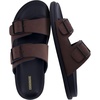 image:imageCUSHIONAIRE Alpha 100 Genuine Leather Mens Sandals Casual Slip On Flat Men Slides with Adjustable BucklesBrown