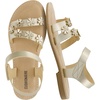 image:imageCUSHIONAIRE Cleo Girls Sandals Flower Strap Dress Style Girls Dress Shoes with Cushioned Footbed and Adjustable Ankle StrapGold