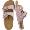 image:imageCUSHIONAIRE Lily Girl Toddler Sandals with Adjustable Gold Tone Star Buckles and Cushioned Cork Footbed Slip On Girls Slides for KidsPink Woven