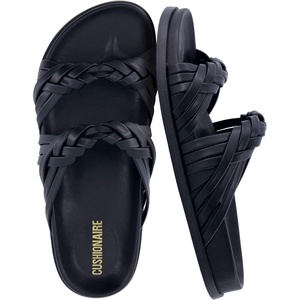 image:imageCUSHIONAIRE Lens Womens Sandals with Arch Support Comfortable Sandals for Women with Braided Strap and Cushioned FootbedBlack