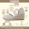 image:imageCUSHIONAIRE Chica Espadrille Wedge Sandals for Women Slip On Closed Toe Women Shoes with Elastic Straps and Stylish Everyday ComfortBeige