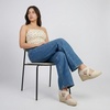 image:imageCUSHIONAIRE Chica Espadrille Wedge Sandals for Women Slip On Closed Toe Women Shoes with Elastic Straps and Stylish Everyday ComfortBeige