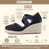 image:imageCUSHIONAIRE Chica Espadrille Wedge Sandals for Women Slip On Closed Toe Women Shoes with Elastic Straps and Stylish Everyday ComfortBlack