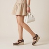 image:imageCUSHIONAIRE Chica Espadrille Wedge Sandals for Women Slip On Closed Toe Women Shoes with Elastic Straps and Stylish Everyday ComfortChocolate