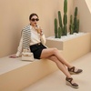 image:imageCUSHIONAIRE Chica Espadrille Wedge Sandals for Women Slip On Closed Toe Women Shoes with Elastic Straps and Stylish Everyday ComfortChocolate