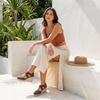 image:imageCUSHIONAIRE Chica Espadrille Wedge Sandals for Women Slip On Closed Toe Women Shoes with Elastic Straps and Stylish Everyday ComfortChocolate