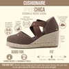 image:imageCUSHIONAIRE Chica Espadrille Wedge Sandals for Women Slip On Closed Toe Women Shoes with Elastic Straps and Stylish Everyday ComfortChocolate