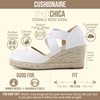 image:imageCUSHIONAIRE Chica Espadrille Wedge Sandals for Women Slip On Closed Toe Women Shoes with Elastic Straps and Stylish Everyday ComfortIvory