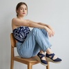 image:imageCUSHIONAIRE Chica Espadrille Wedge Sandals for Women Slip On Closed Toe Women Shoes with Elastic Straps and Stylish Everyday ComfortNavy