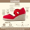 image:imageCUSHIONAIRE Chica Espadrille Wedge Sandals for Women Slip On Closed Toe Women Shoes with Elastic Straps and Stylish Everyday ComfortRed