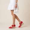 image:imageCUSHIONAIRE Chica Espadrille Wedge Sandals for Women Slip On Closed Toe Women Shoes with Elastic Straps and Stylish Everyday ComfortRed