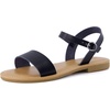 image:imageCUSHIONAIRE Clara Casual Flat Girls Sandals Adjustable Buckle Ankle Strap with Lightweight Cushioned Comfort Kids SandalsBlack