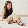 image:imageCUSHIONAIRE Clara Casual Flat Girls Sandals Adjustable Buckle Ankle Strap with Lightweight Cushioned Comfort Kids SandalsBlack