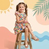 image:imageCUSHIONAIRE Clara Casual Flat Girls Sandals Adjustable Buckle Ankle Strap with Lightweight Cushioned Comfort Kids SandalsGold