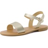 image:imageCUSHIONAIRE Clara Casual Flat Girls Sandals Adjustable Buckle Ankle Strap with Lightweight Cushioned Comfort Kids SandalsGold