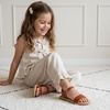 image:imageCUSHIONAIRE Clara Casual Flat Girls Sandals Adjustable Buckle Ankle Strap with Lightweight Cushioned Comfort Kids SandalsWhiskey