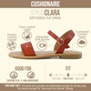 image:imageCUSHIONAIRE Clara Casual Flat Girls Sandals Adjustable Buckle Ankle Strap with Lightweight Cushioned Comfort Kids SandalsWhiskey
