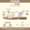 image:imageCUSHIONAIRE Clara Casual Flat Girls Sandals Adjustable Buckle Ankle Strap with Lightweight Cushioned Comfort Kids SandalsWhite