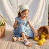 image:imageCUSHIONAIRE Clara Casual Flat Girls Sandals Adjustable Buckle Ankle Strap with Lightweight Cushioned Comfort Kids SandalsWhite
