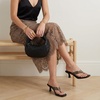 image:imageCUSHIONAIRE Mezzo Clear Strap Kitten Heels for Women Square Toe Flip Flop Sandal Heels with Memory Foam ComfortBlack