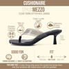 image:imageCUSHIONAIRE Mezzo Clear Strap Kitten Heels for Women Square Toe Flip Flop Sandal Heels with Memory Foam ComfortBlack