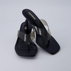image:imageCUSHIONAIRE Mezzo Clear Strap Kitten Heels for Women Square Toe Flip Flop Sandal Heels with Memory Foam ComfortBlack