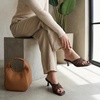 image:imageCUSHIONAIRE Quiz Kitten Heels for Women Strappy Heeled Sandals with Cushioned Footbed Slip On Open Toe SandalBrown