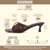 image:imageCUSHIONAIRE Quiz Kitten Heels for Women Strappy Heeled Sandals with Cushioned Footbed Slip On Open Toe SandalBrown