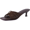 image:imageCUSHIONAIRE Quiz Kitten Heels for Women Strappy Heeled Sandals with Cushioned Footbed Slip On Open Toe SandalBrown