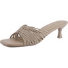 image:imageCUSHIONAIRE Quiz Kitten Heels for Women Strappy Heeled Sandals with Cushioned Footbed Slip On Open Toe SandalTaupe