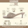 image:imageCUSHIONAIRE Quiz Kitten Heels for Women Strappy Heeled Sandals with Cushioned Footbed Slip On Open Toe SandalTaupe