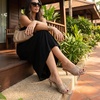 image:imageCUSHIONAIRE Quiz Kitten Heels for Women Strappy Heeled Sandals with Cushioned Footbed Slip On Open Toe SandalTaupe